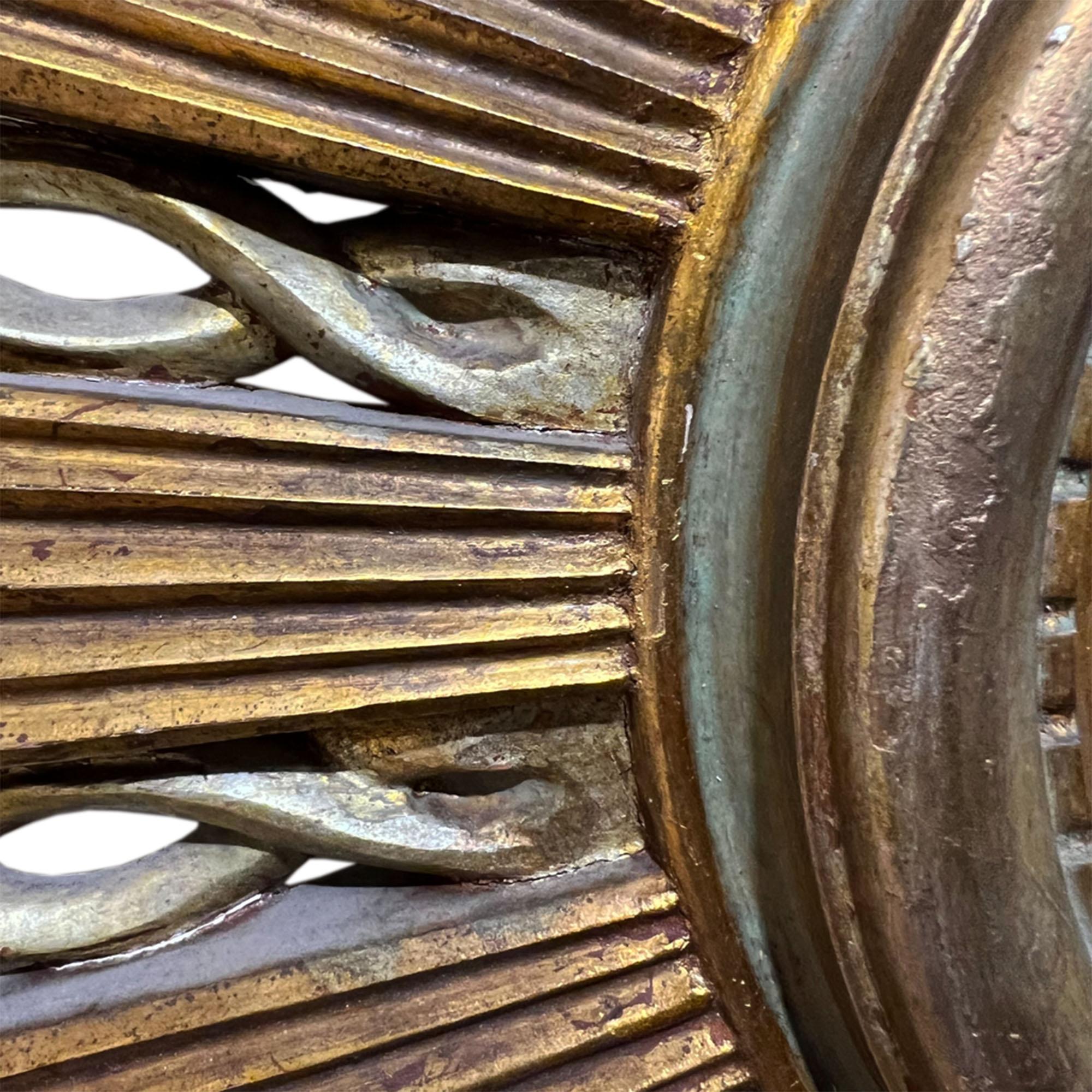 Hand-Carved French, 1960s, Sunburst Mirror For Sale