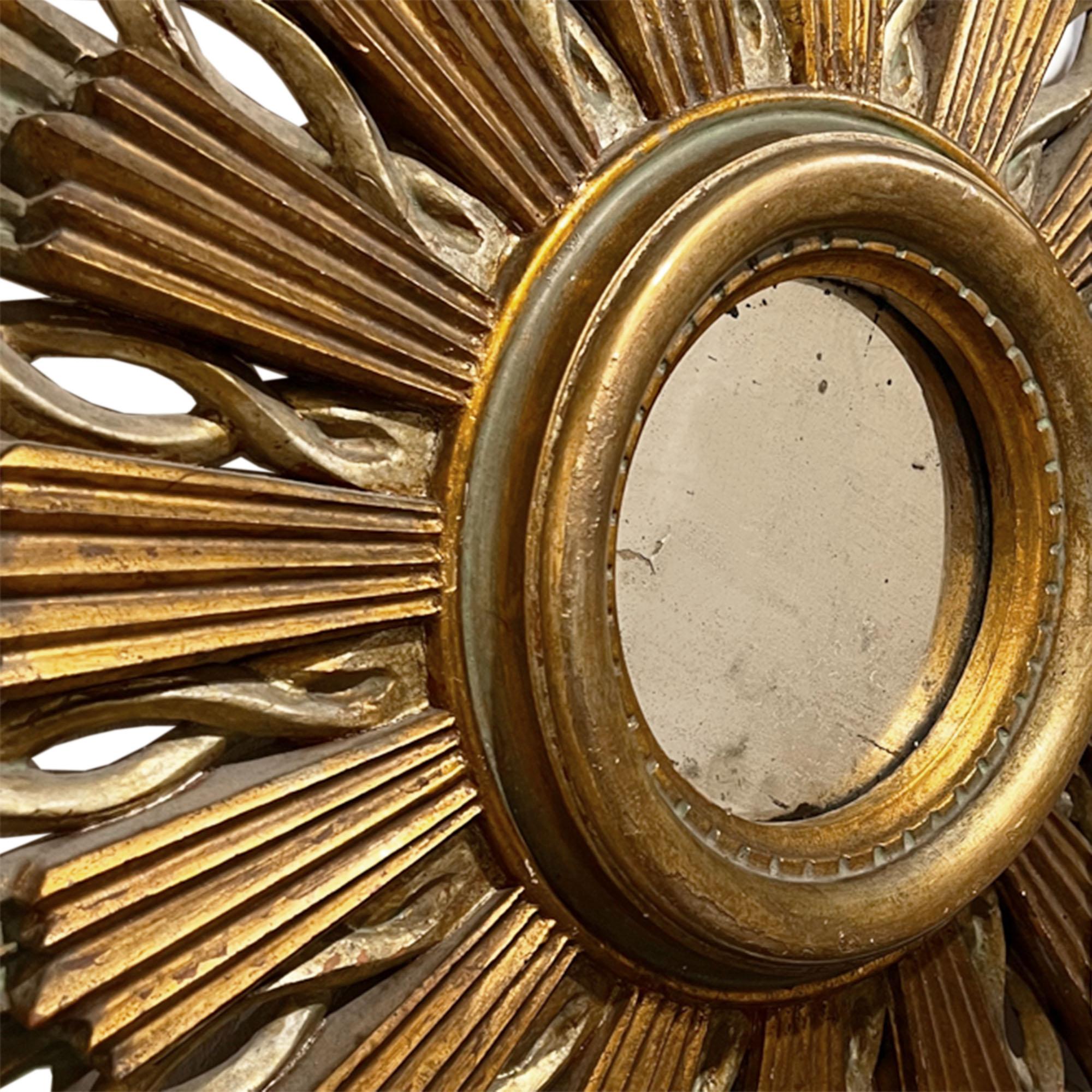 Mid-20th Century French, 1960s, Sunburst Mirror For Sale