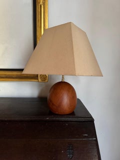 French 1960’s turned wooden lamp