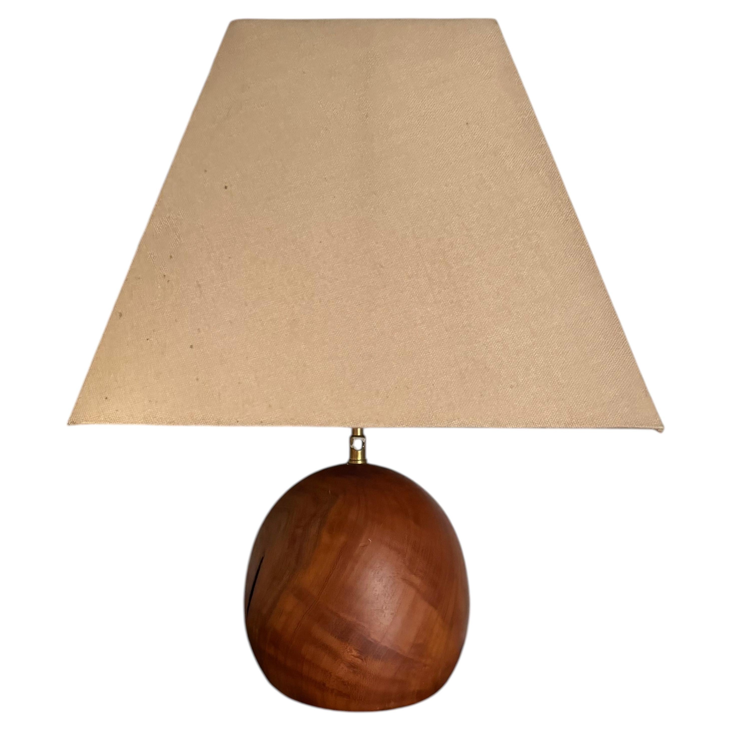 French 1960’s turned wooden lamp For Sale