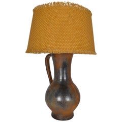 Vintage French 1960s Vallauris Ceramic Mounted as a Table Lamp