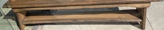French 1960s Walnut Long Bench with Underneath Stretcher