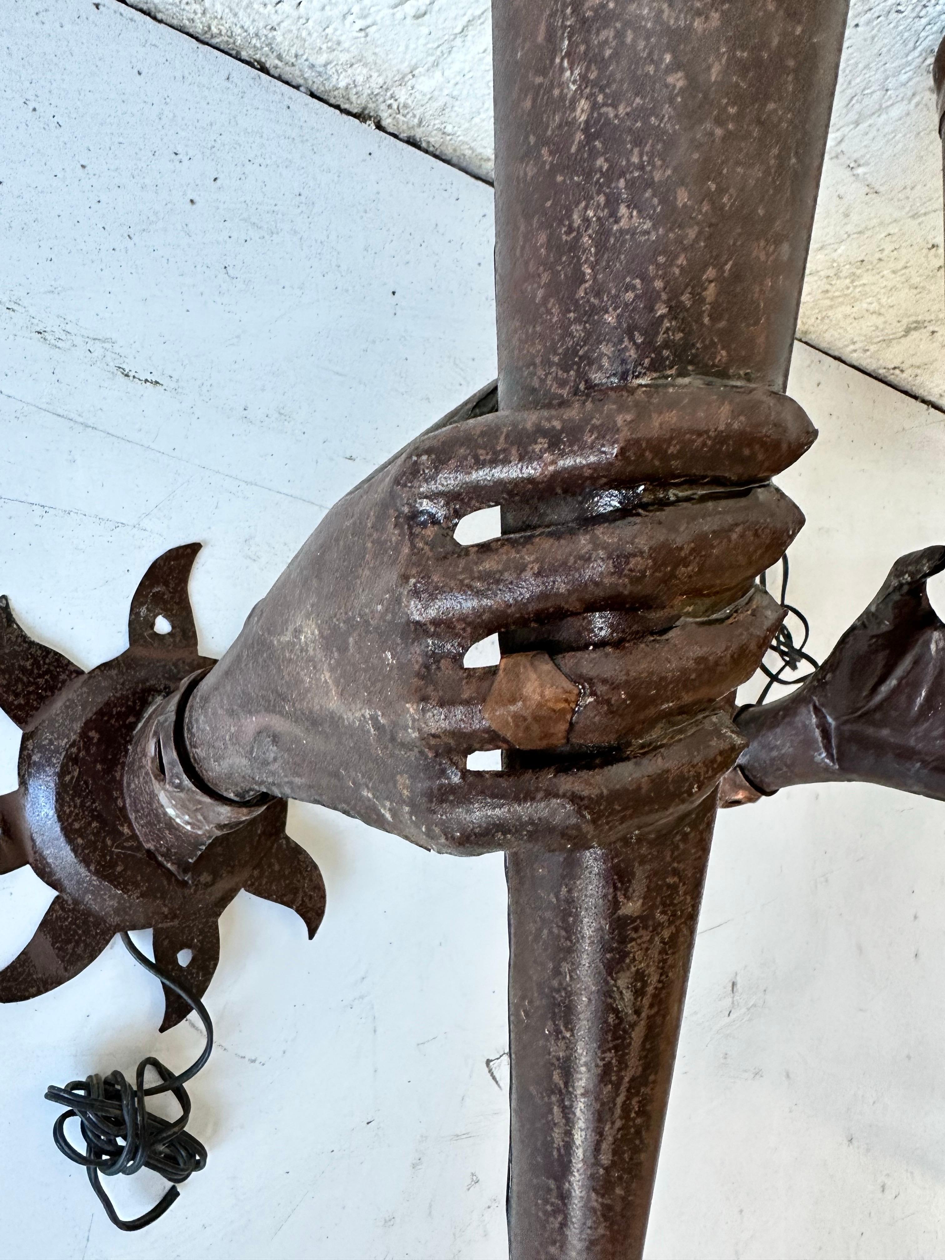 Baroque French 1960’s  Wrought Iron Torchieres For Sale