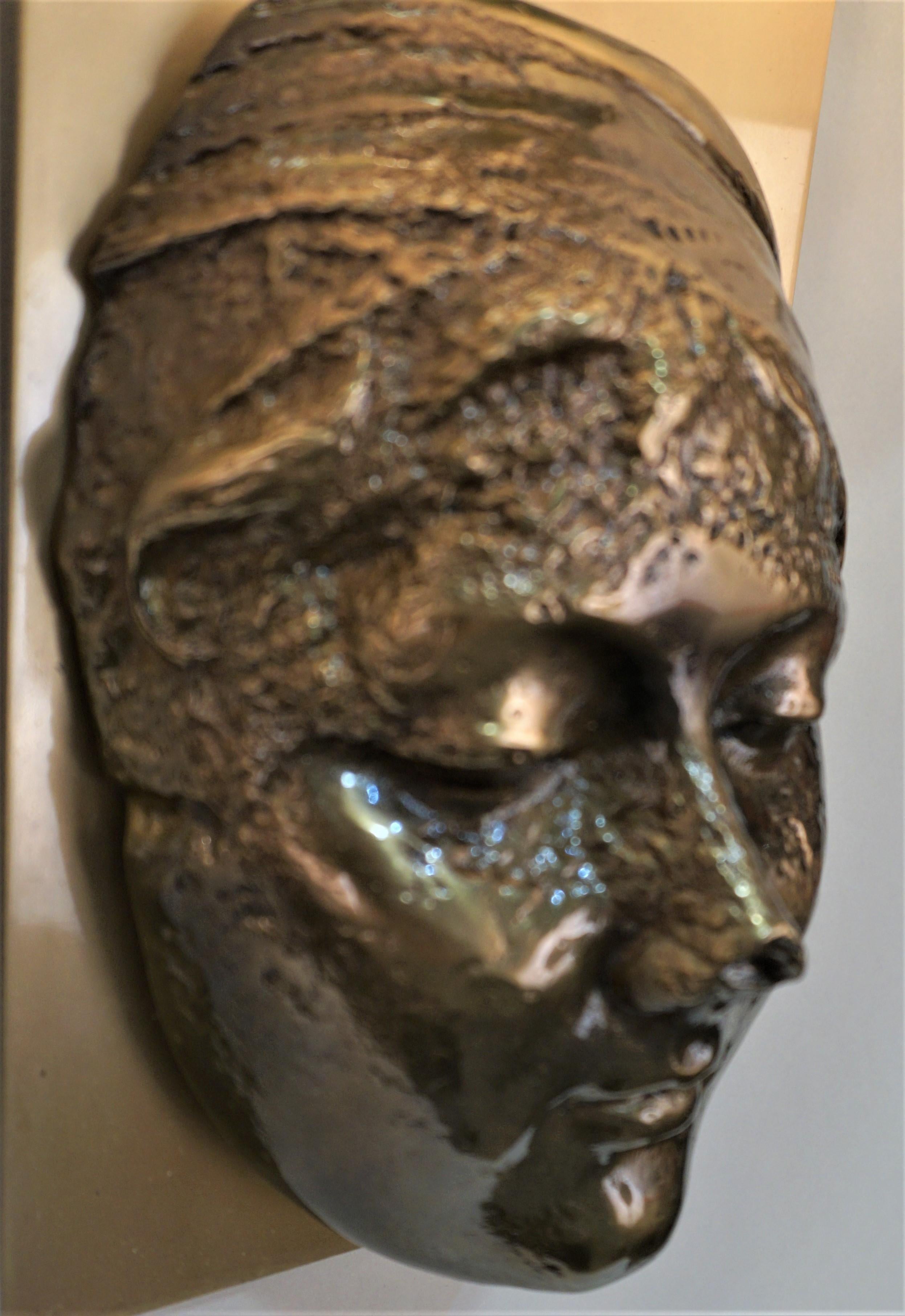 French 1970' Bronze Face Sculpture Wall Sconces For Sale 1