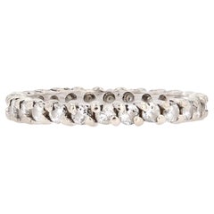 French 1970s 18 Karat White Gold Diamonds Wedding Ring