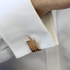 French 1970s 18 Karat Yellow Gold Braided Stirrup Cufflinks