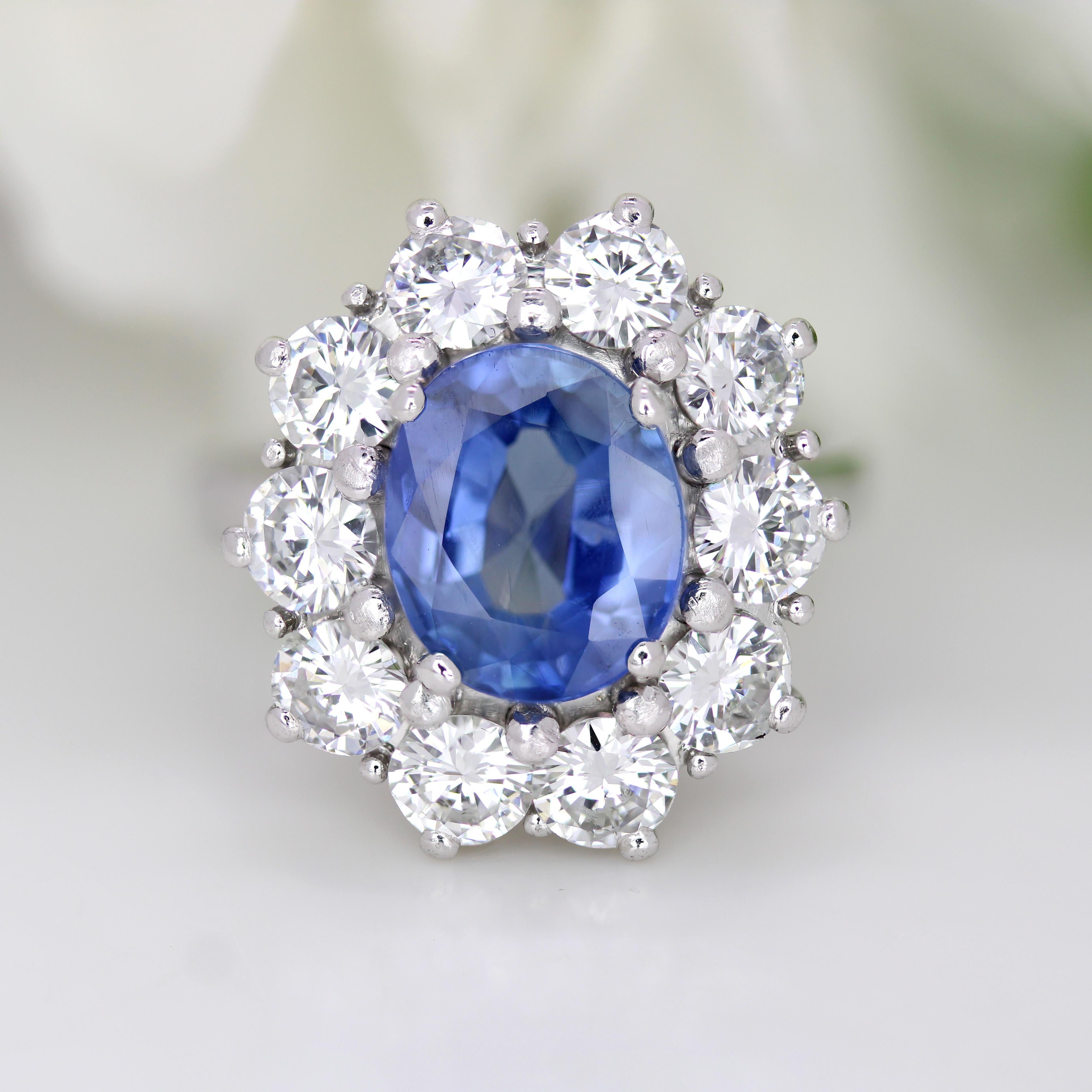 sapphire daisy ring