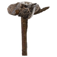 French 1970
s Brutalist Cast Bronze and Marble Uplighter Floor Lamp French 1970
s Brutalist Cast Bronze and Marble Uplighter Floor Lamp