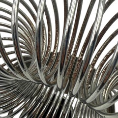 French 1970s Chrome Spiral Wall Lamp by Rogier for Oxar