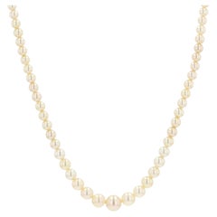 Collier en or blanc 18 carats avec perles de culture françaises des années 1970