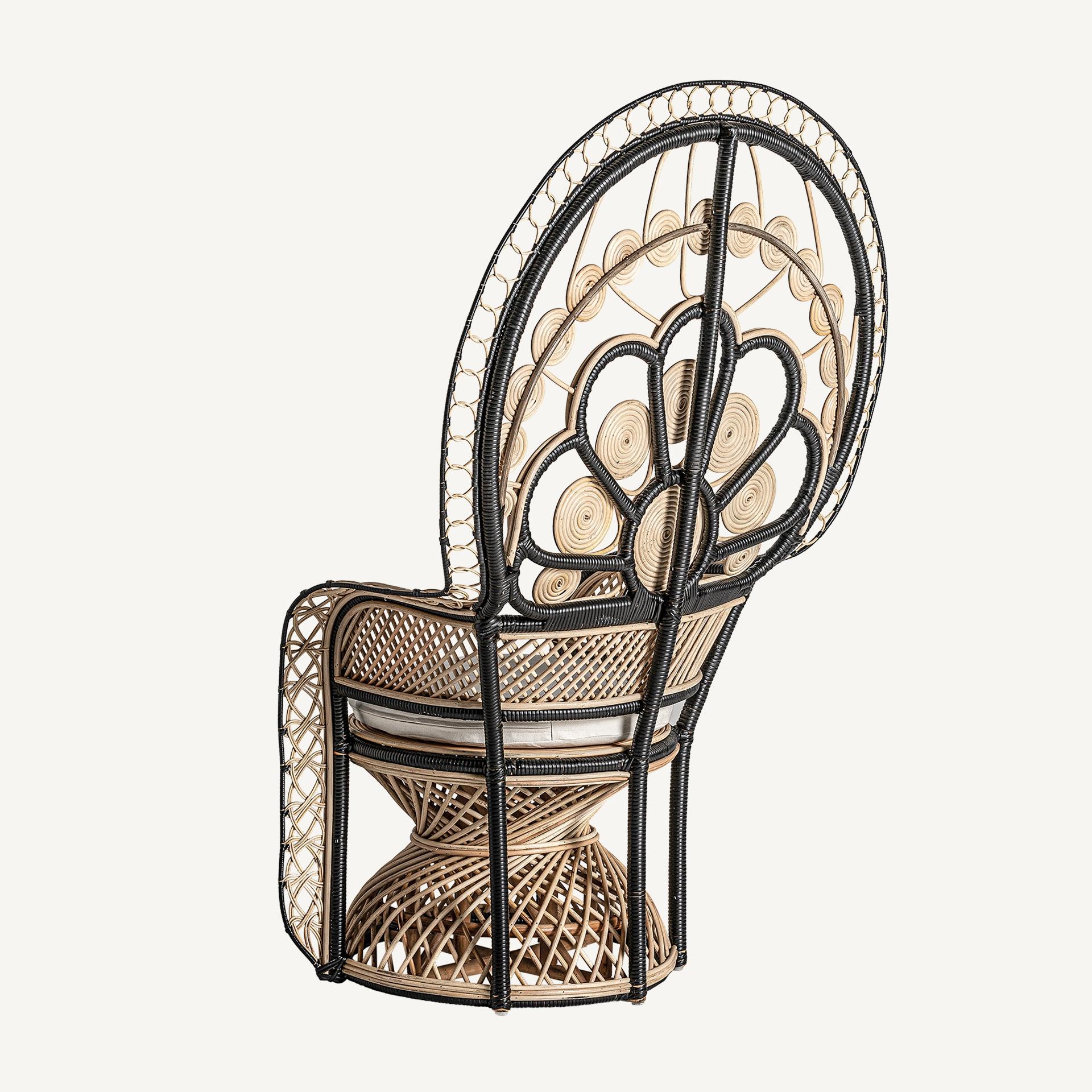 Französischer Emmanuelle-Sessel aus Rattan und Korbweide im Design-Stil der 1970er Jahre im Angebot 2