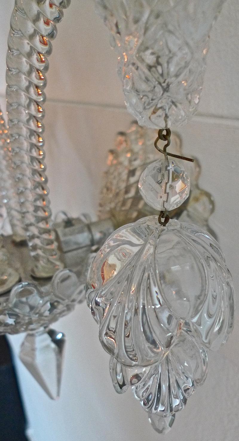 French 1970s Diamante Baccarat Crystal Electrified Wall Sconce with Two-Light 11