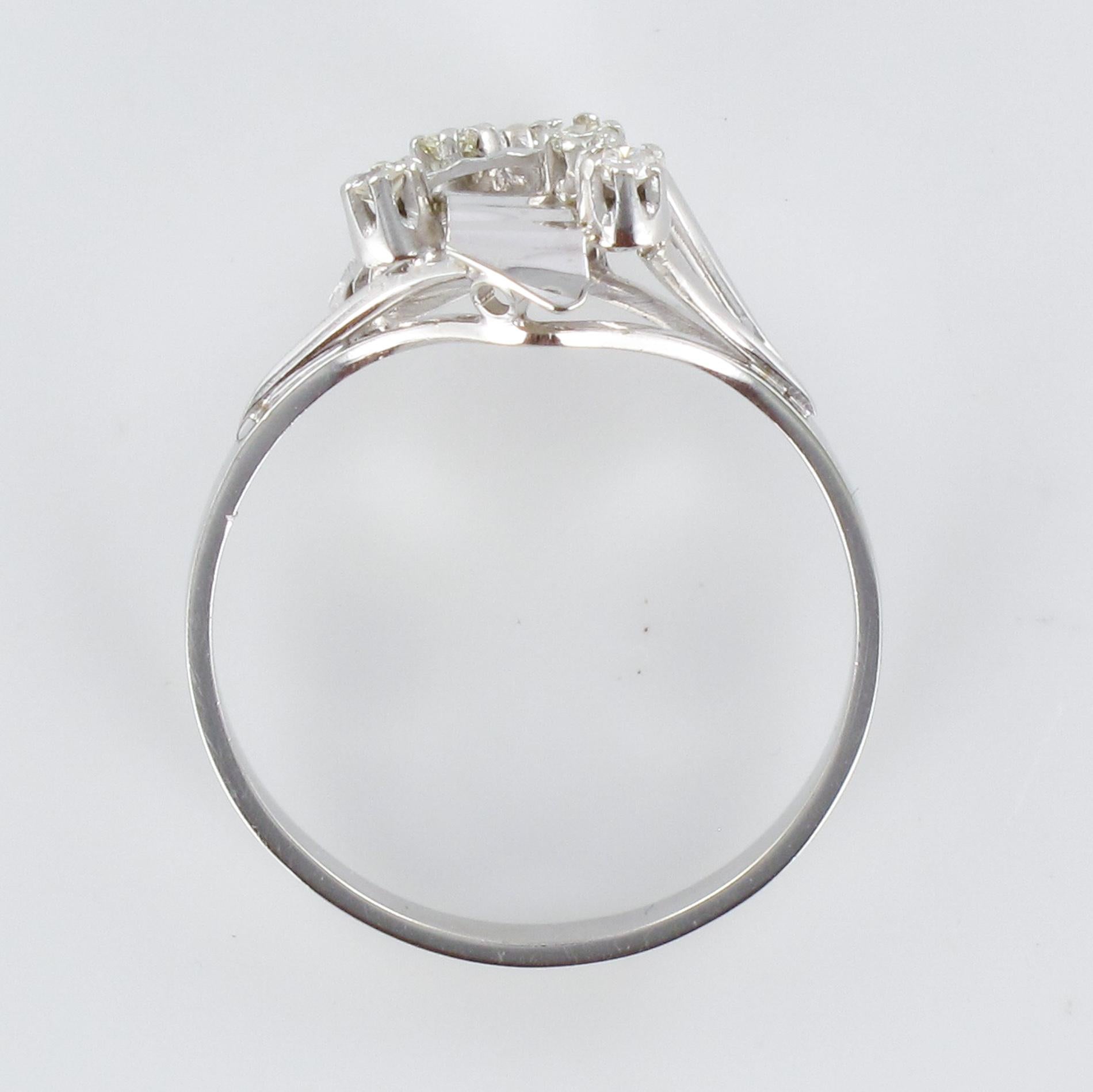 Französischer 1970er Diamantenring aus 18 Karat Weißgold im Angebot 7