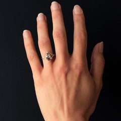 French 1970s Diamonds 18 Karat White Gold Ring