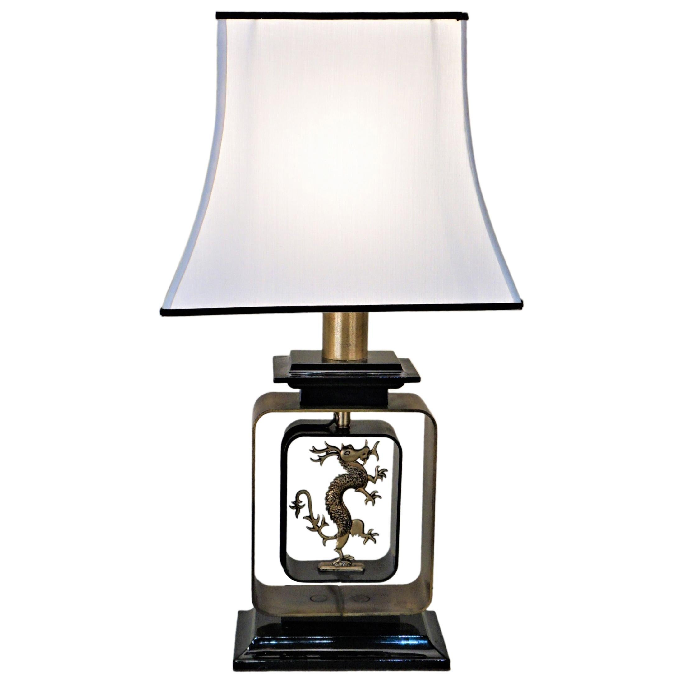 French 1970s Dragon Table Lamp