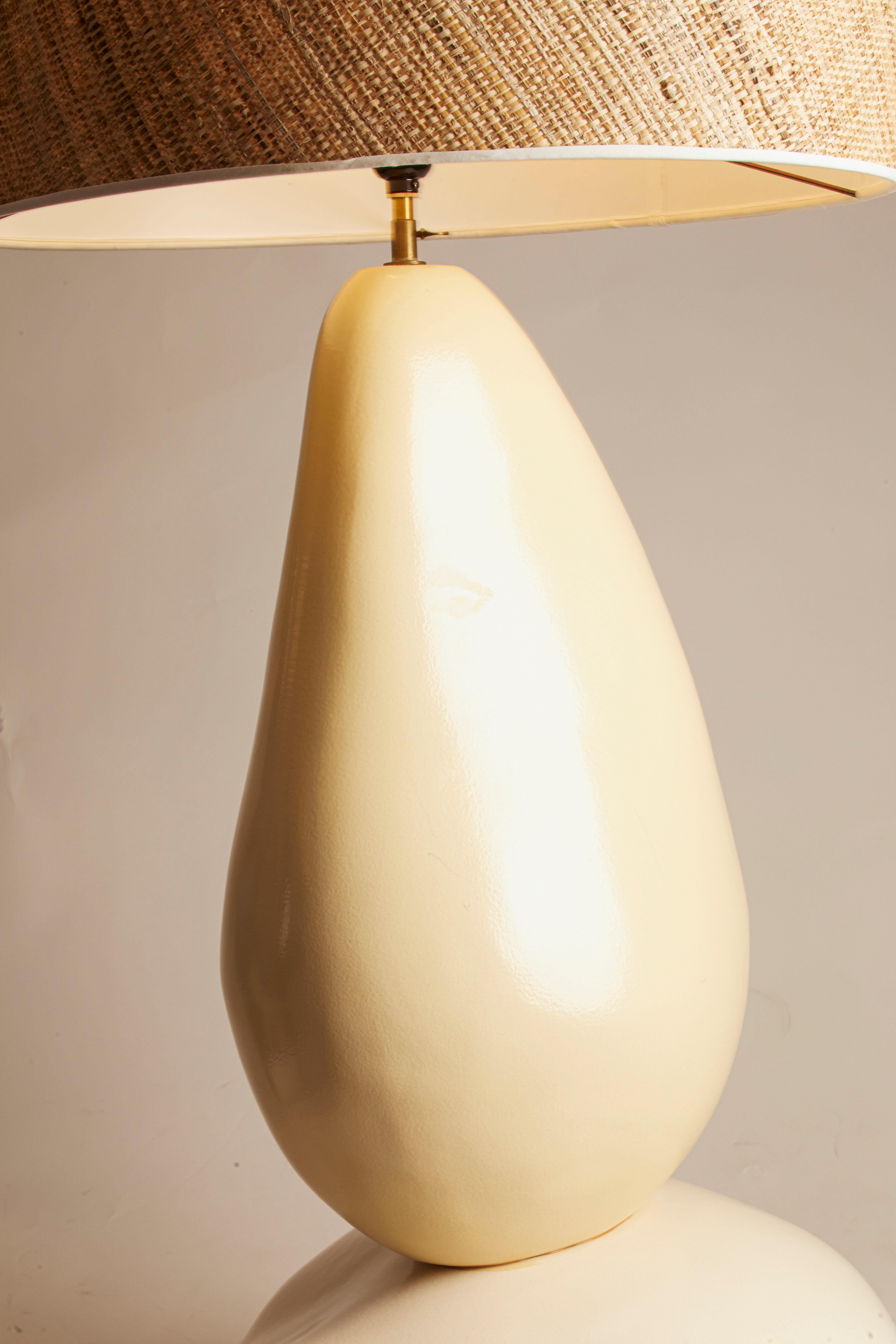 French 1970's Francois Chatain Large Scale Pottery Lamp In Good Condition In Aspen, CO