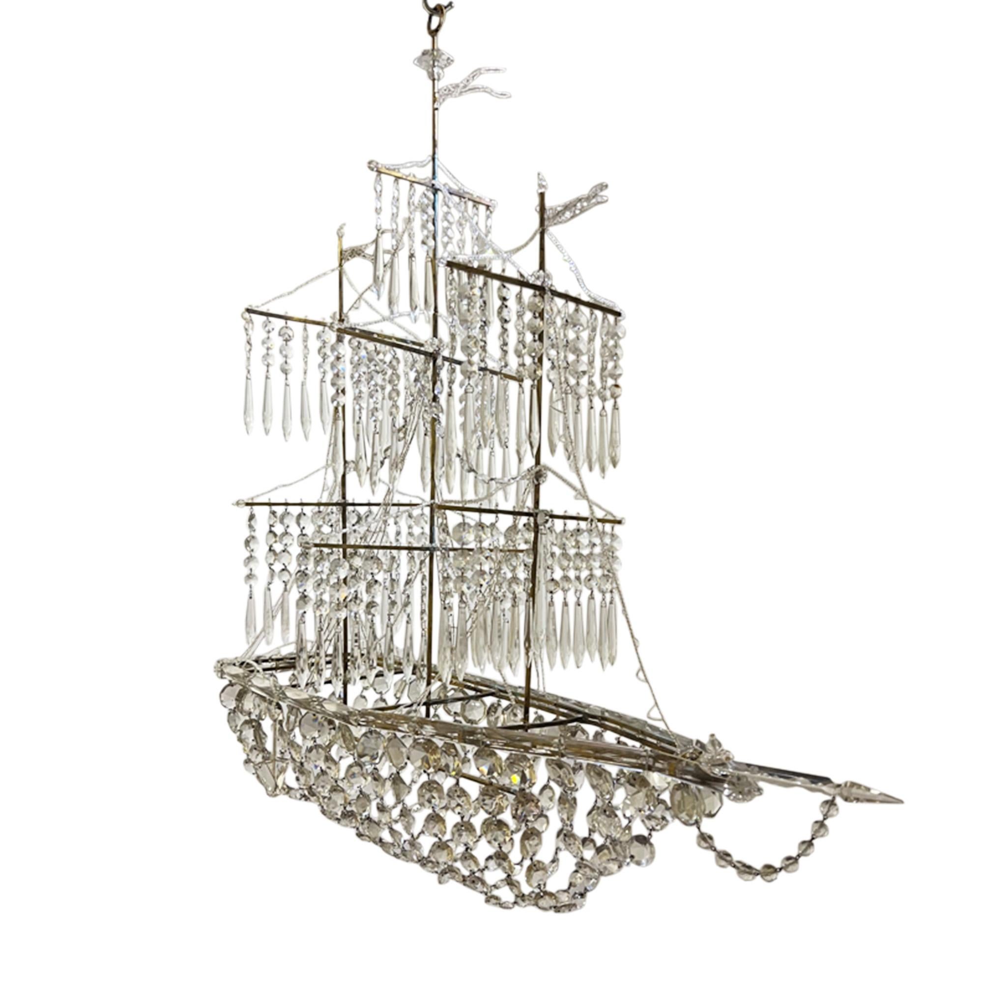 Late 20th Century French, 1970s, Galleon Chandelier For Sale