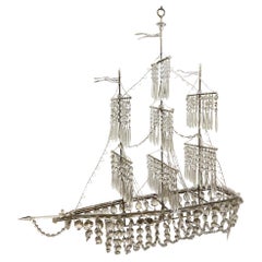 Retro French, 1970s, Galleon Chandelier