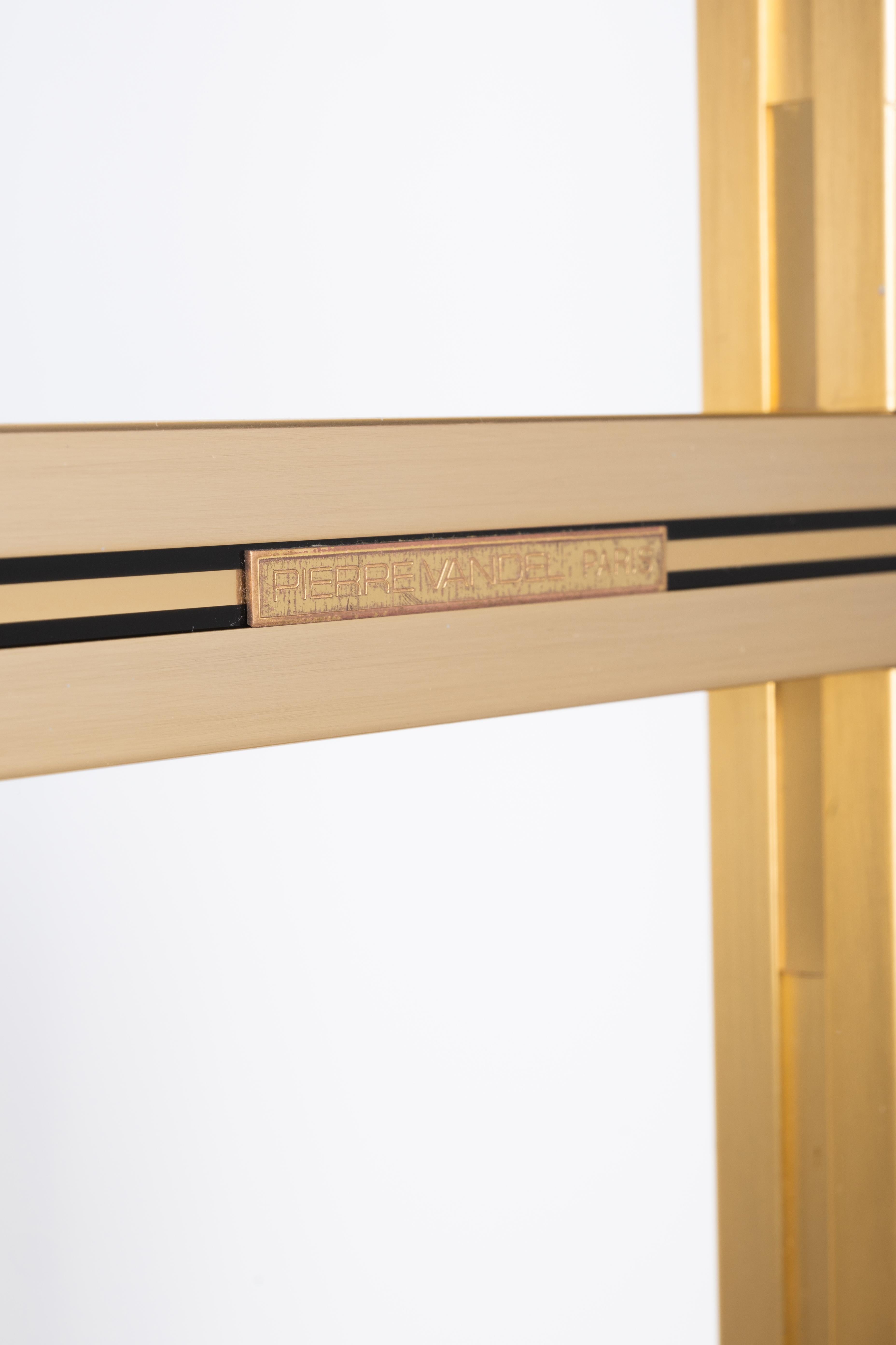 French 1970s Glass & Gold Lacquer Tall Etagere, Pierre Vandel, Paris For Sale 13