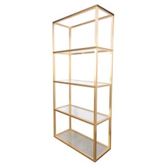 Französische Etagere aus Glas und Goldlack, 1970er Jahre, Pierre Vandel, Paris