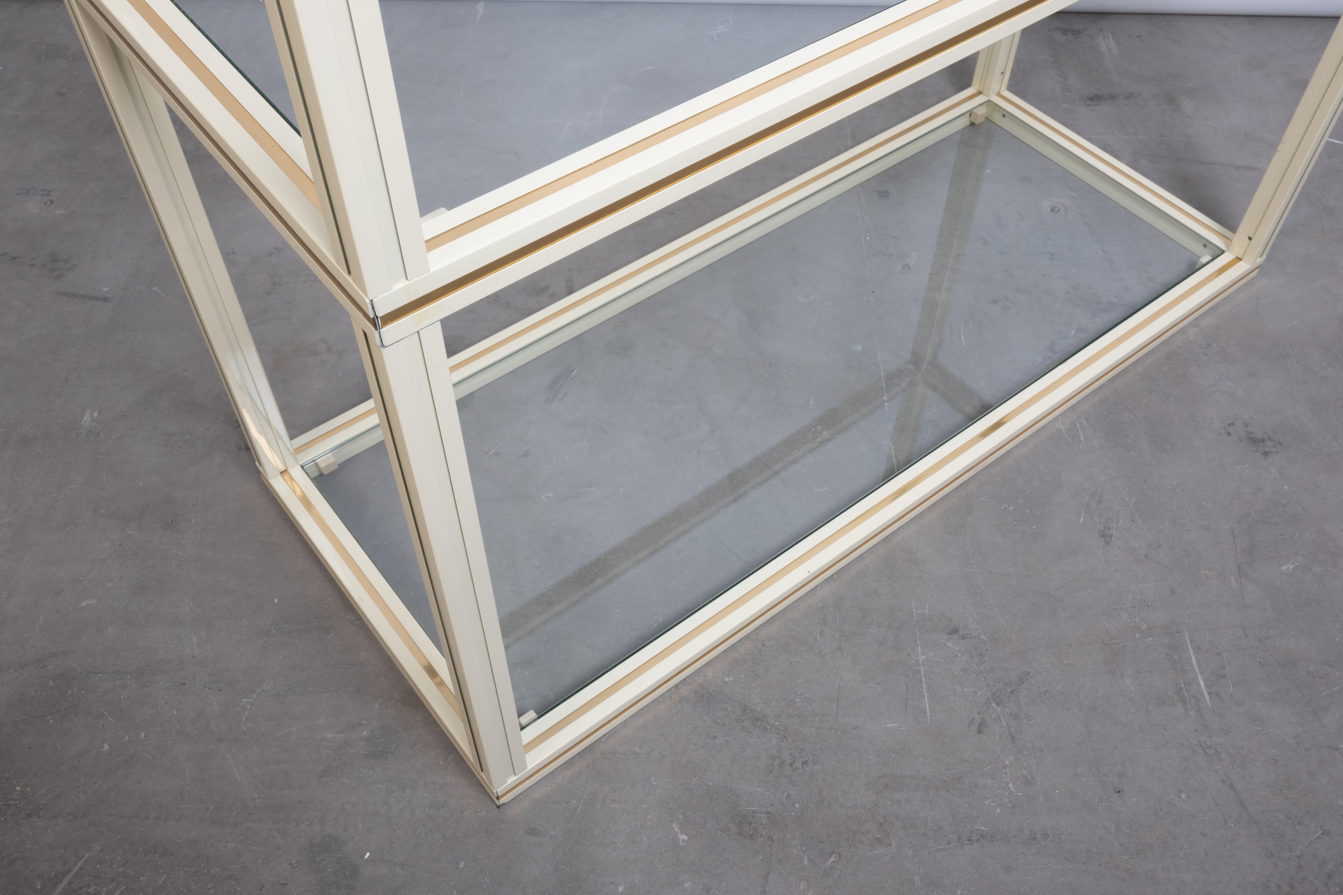 French 1970s Glass & Lacquer Etagere Console Table by Pierre Vandel, Paris For Sale 4