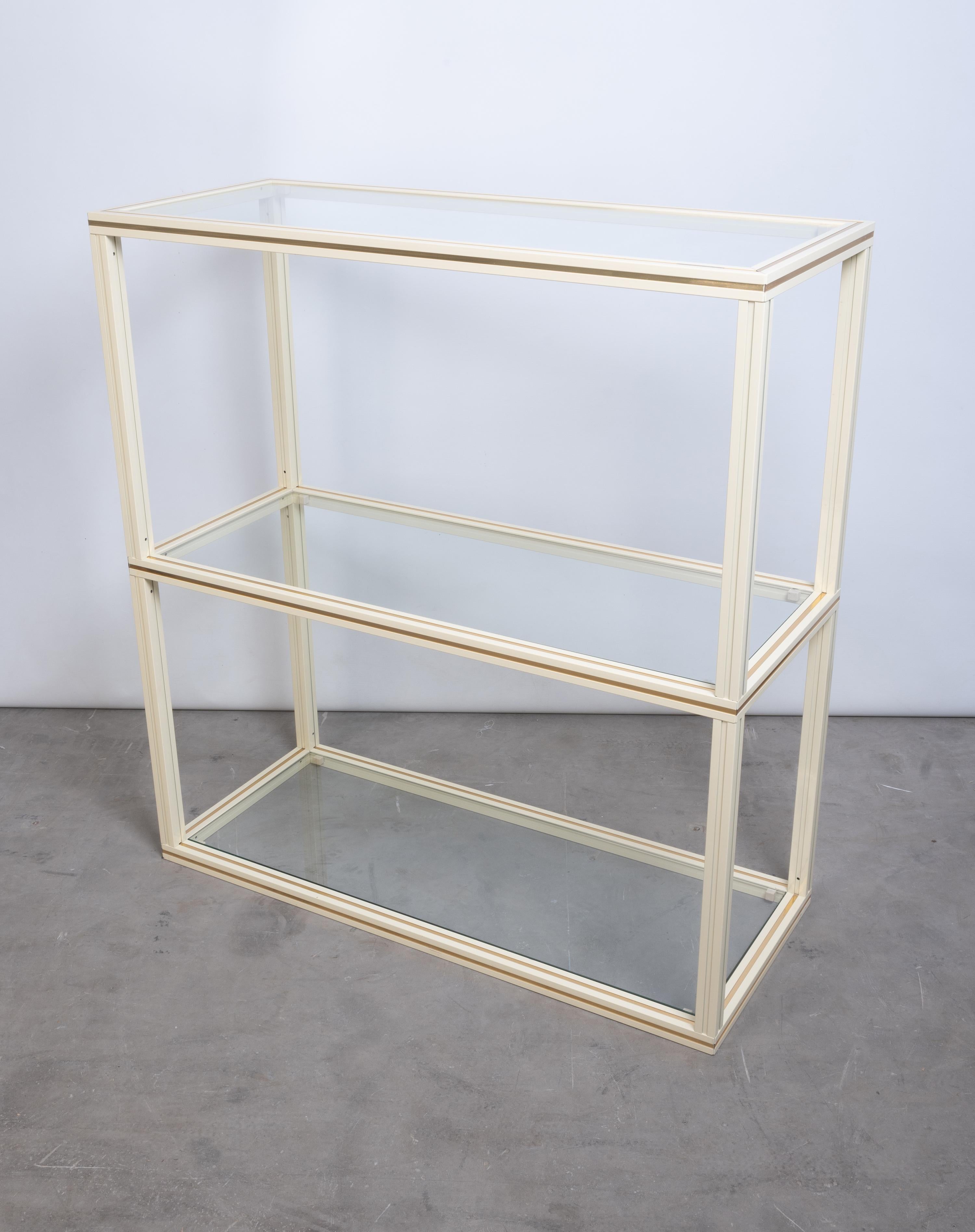 French 1970s Glass & Lacquer Etagere Console Table by Pierre Vandel, Paris For Sale 6