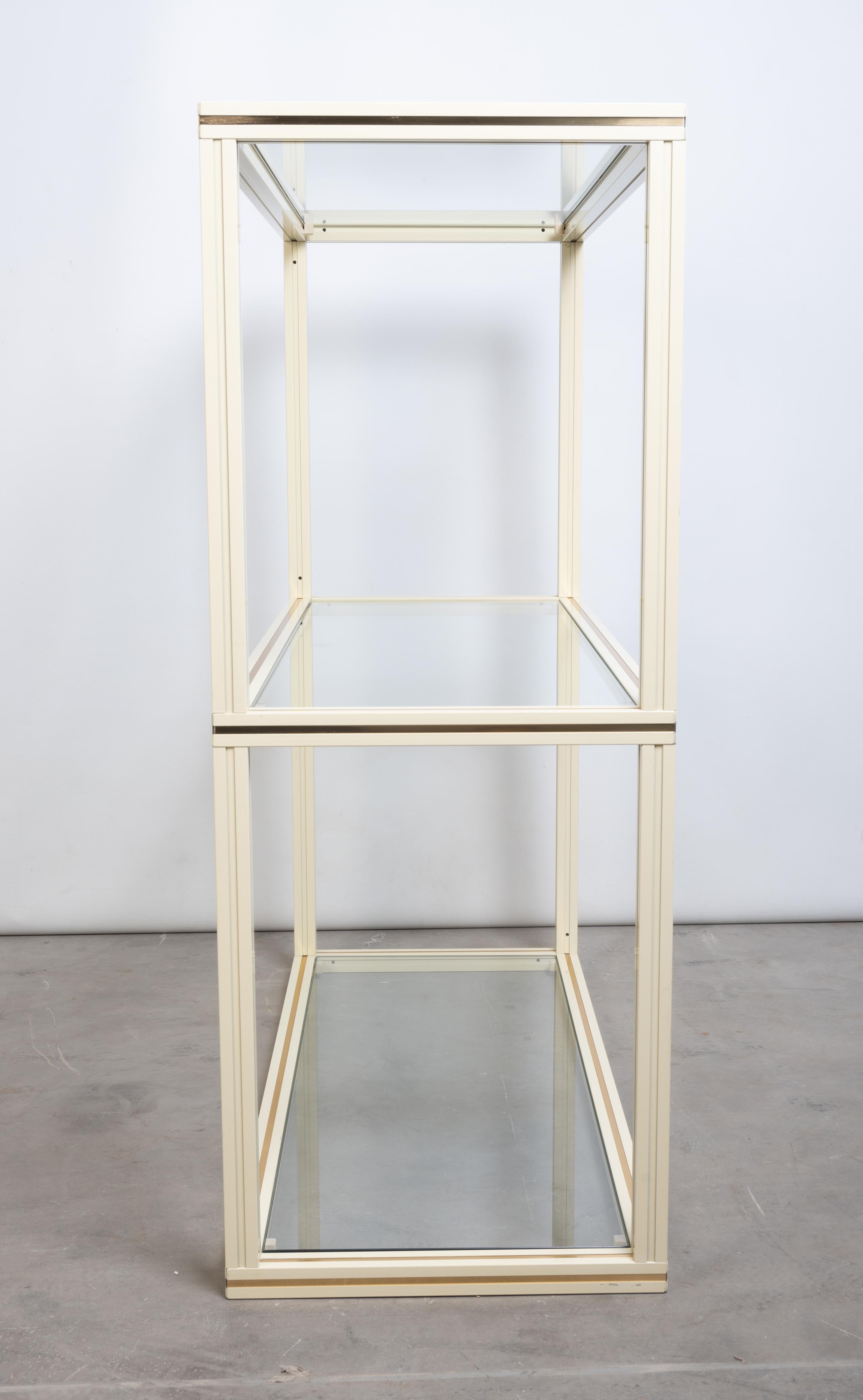 French 1970s Glass & Lacquer Etagere Console Table by Pierre Vandel, Paris For Sale 1