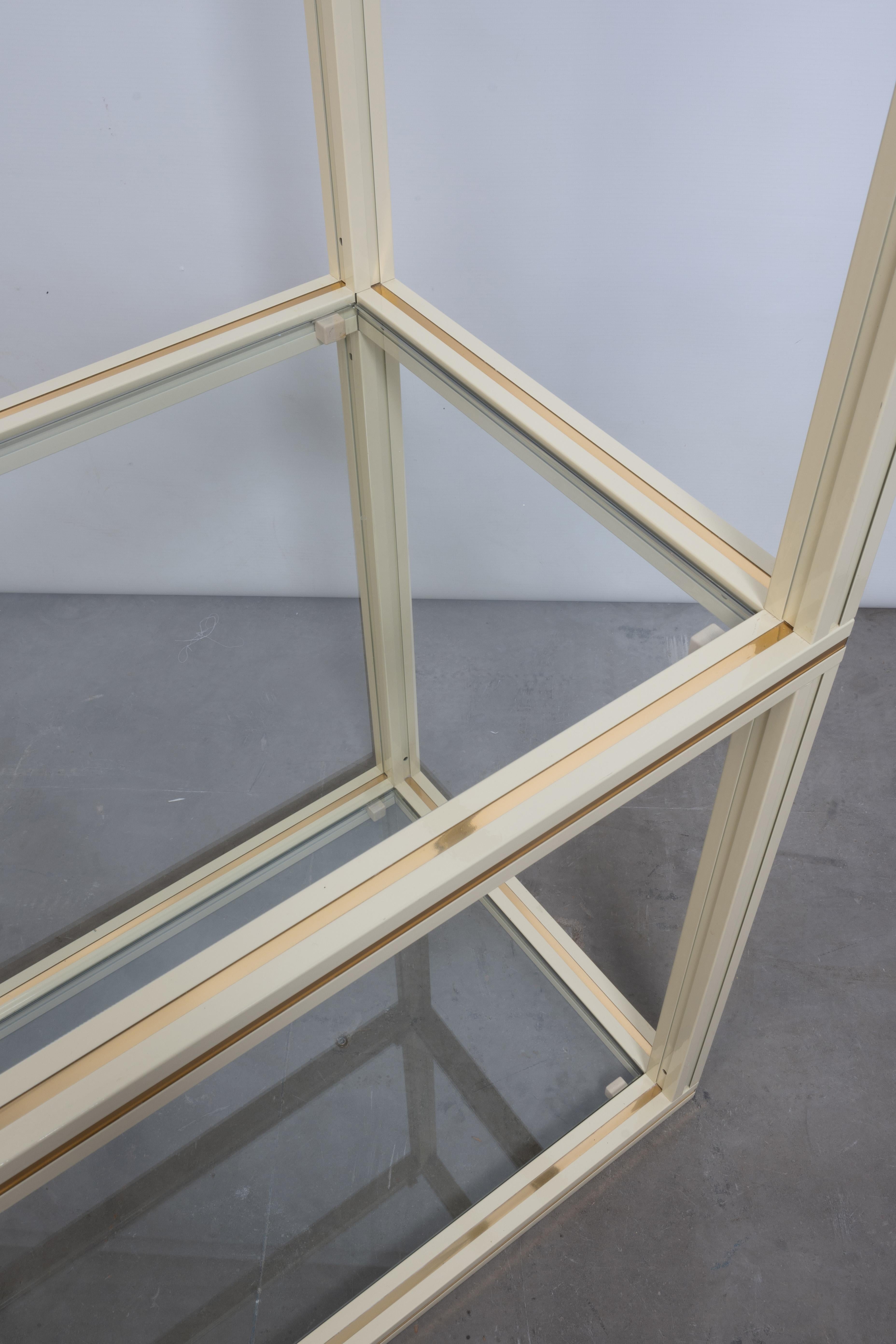 French 1970s Glass & Lacquer Etagere Console Table by Pierre Vandel, Paris For Sale 3