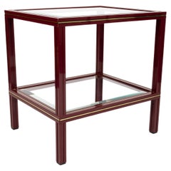 French 1970s Glass & Lacquer Etagere Side Table By Pierre Vandel, Paris