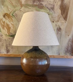 Französische glasierte Keramiklampe aus den 1970er Jahren