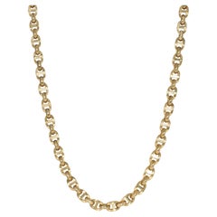 French 1970s Gold Anchor Link Necklace