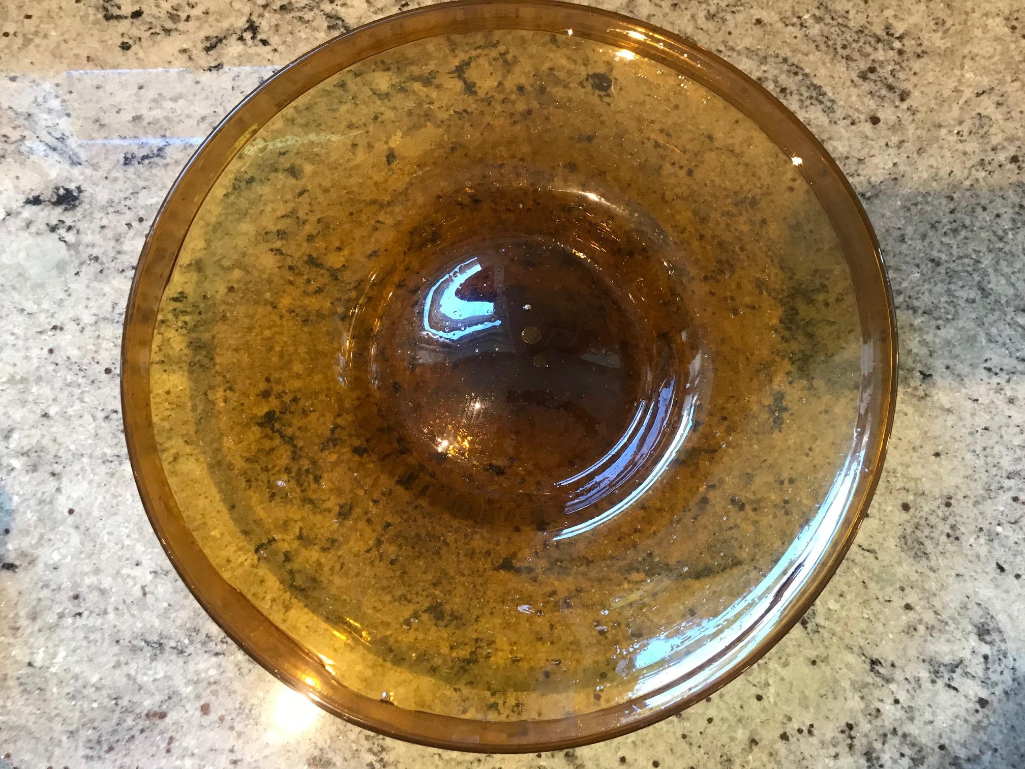 French 1970s Handblown Glass Dish 4