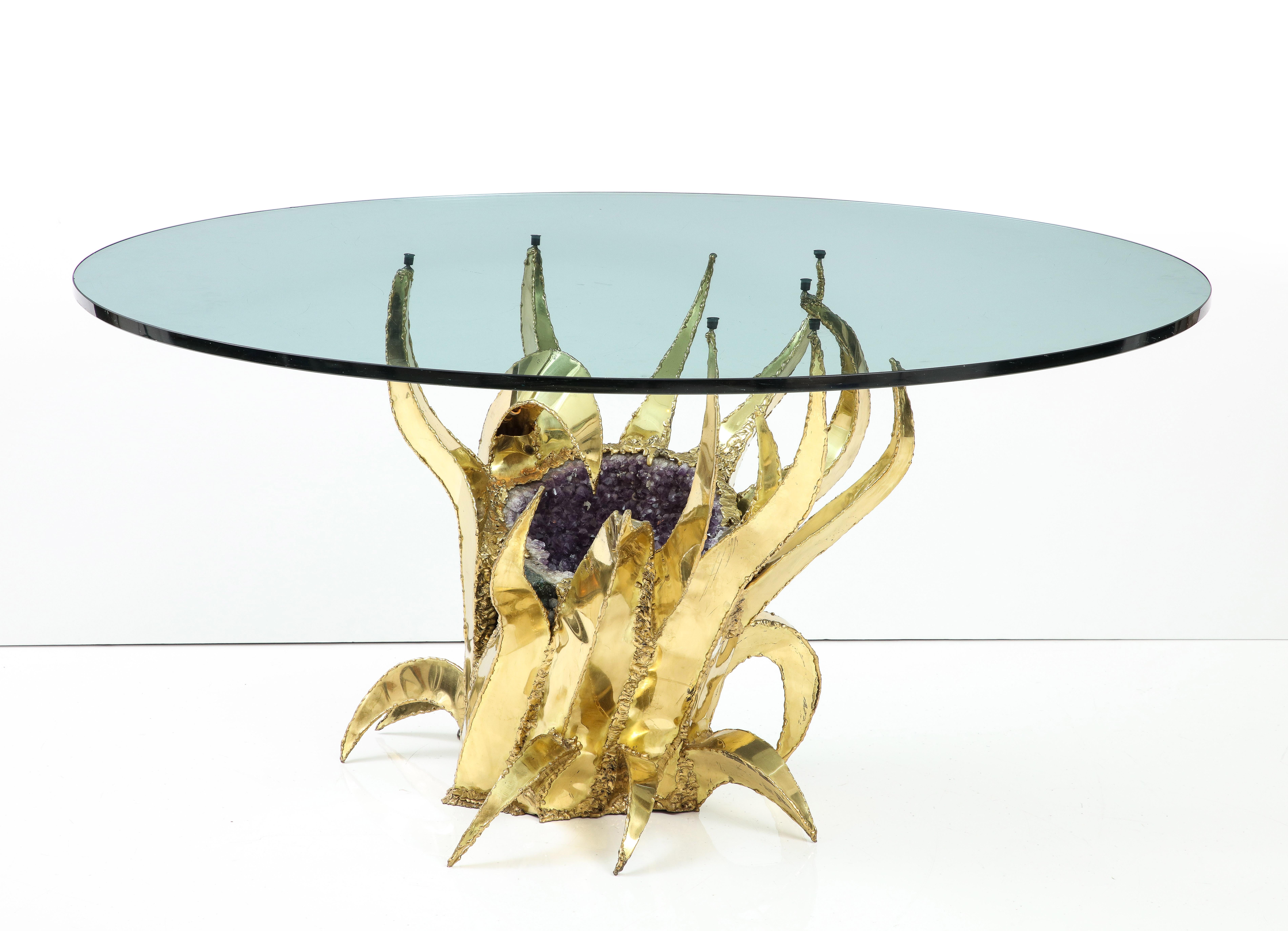 French 1970s High Style Sculptural Amethyst Table 3