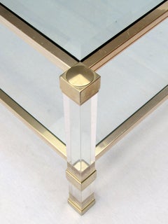 French 1970s Lucite and Glass Pierre Vandel Coffee Table