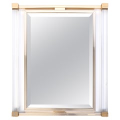French 1970's Lucite And Lacquer Mirror by Pierre Vandel, Paris