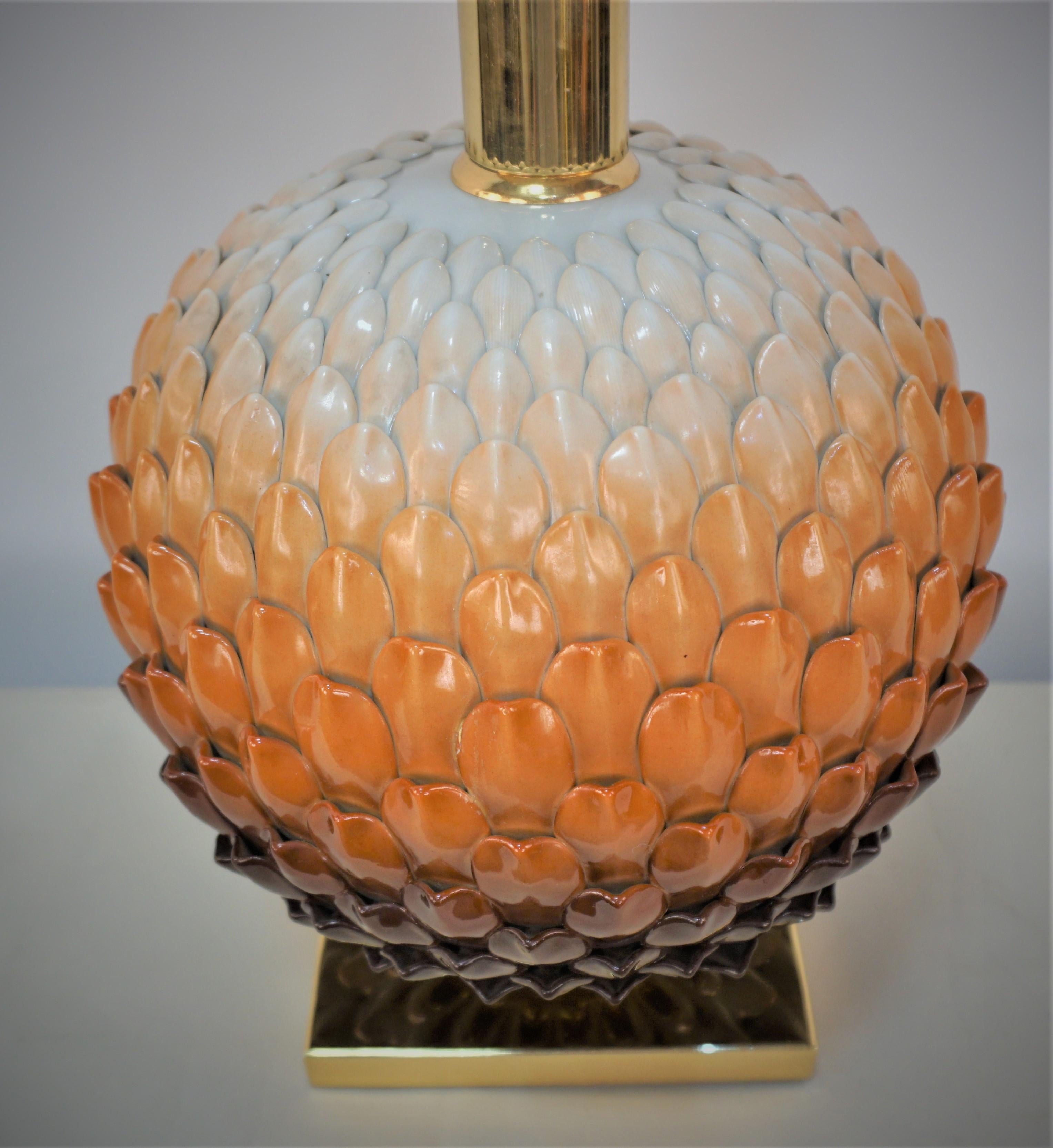 French, 1970's Modern Design Porcelain Table Lamp For Sale 2