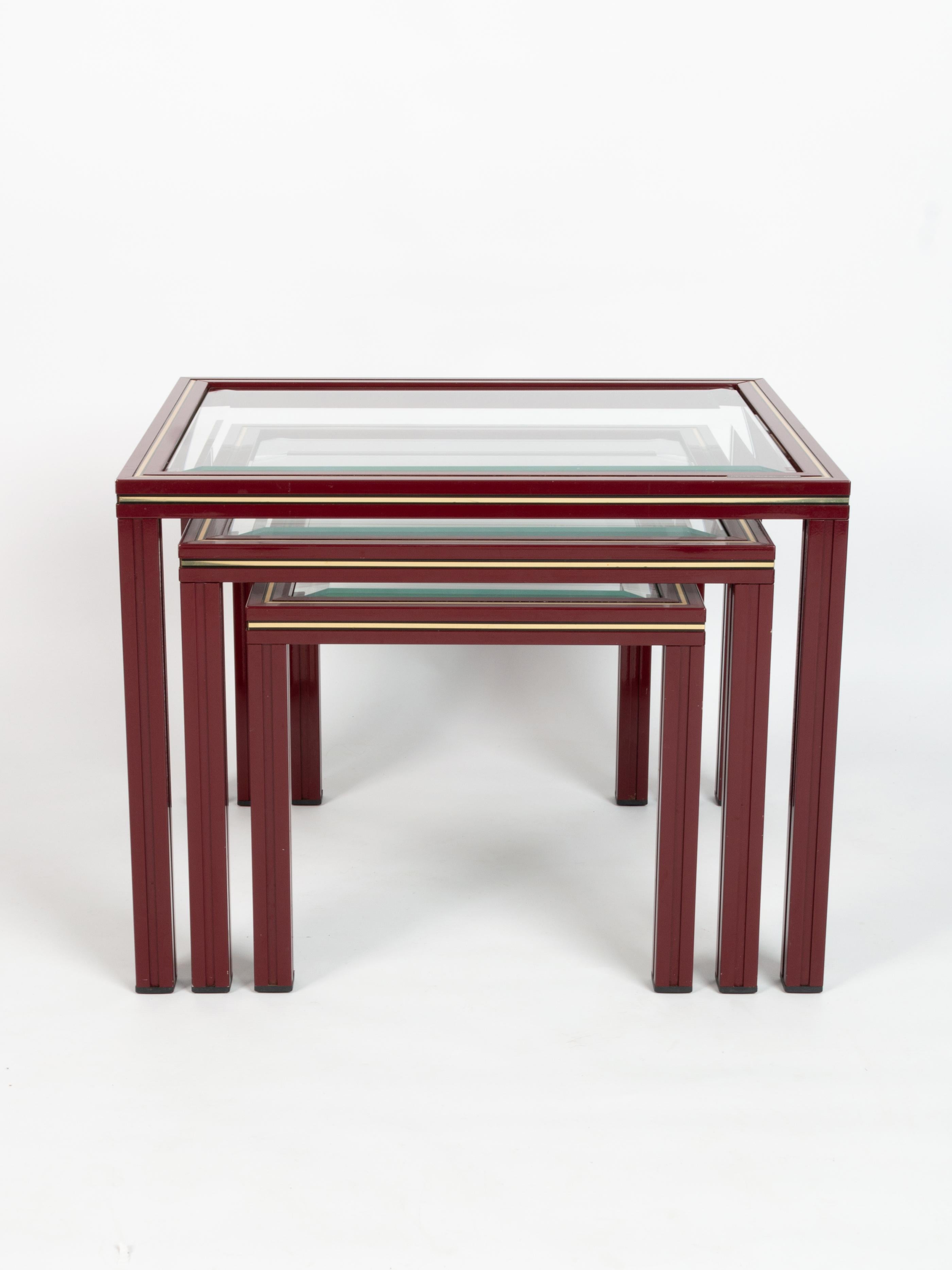 Mid-Century Modern French 1970s Nesting Tables by Pierre Vandel, Paris For Sale