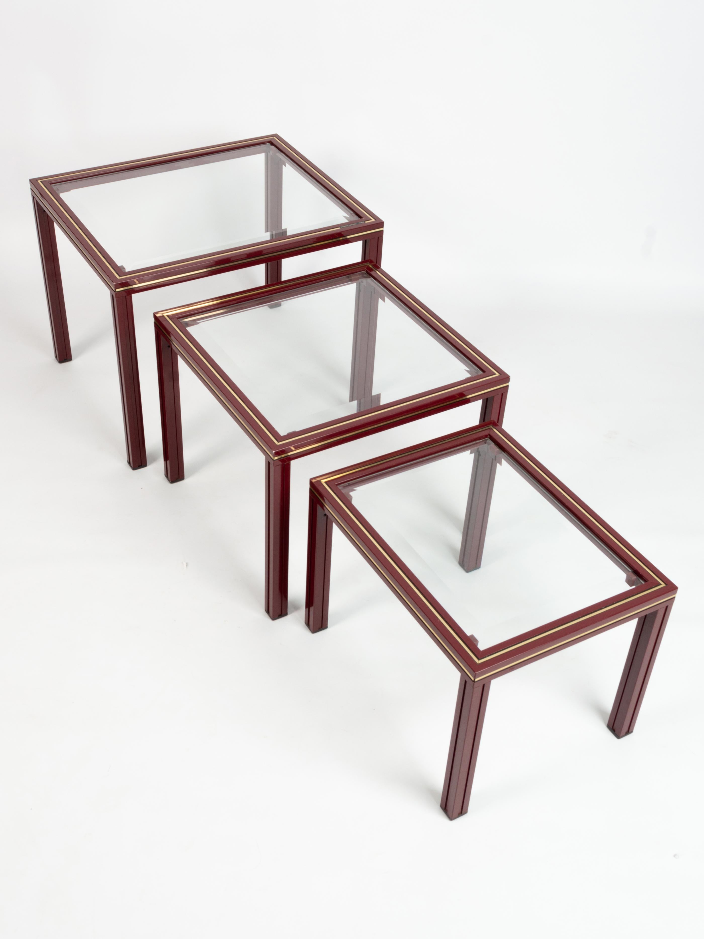 French 1970s Nesting Tables by Pierre Vandel, Paris In Good Condition For Sale In London, GB