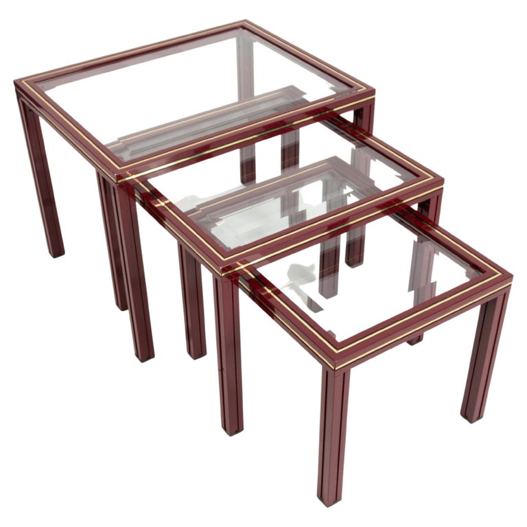 Table Basse Vintage Pierre Vandel Paris - Années 70 - Design Chromé - 93x93 Cm