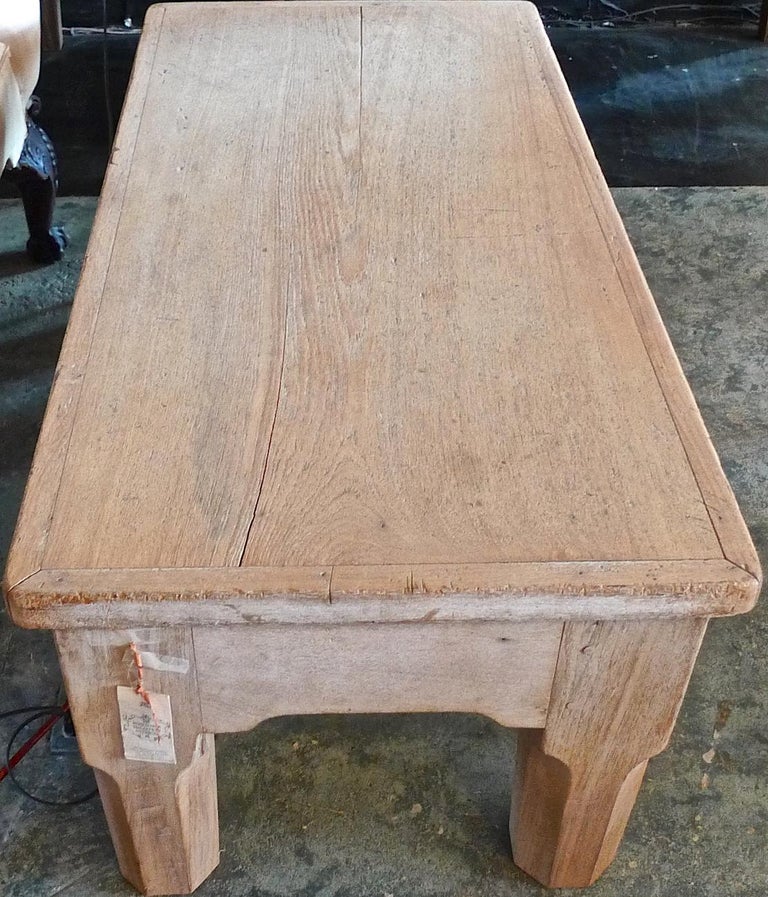 French 1970s Pale Hardwood Butcher's Block Coffee Table ...