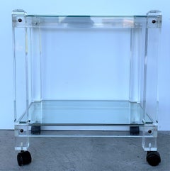French 1970s Plexiglass Lucite Drink Bar or Dessert Cart
