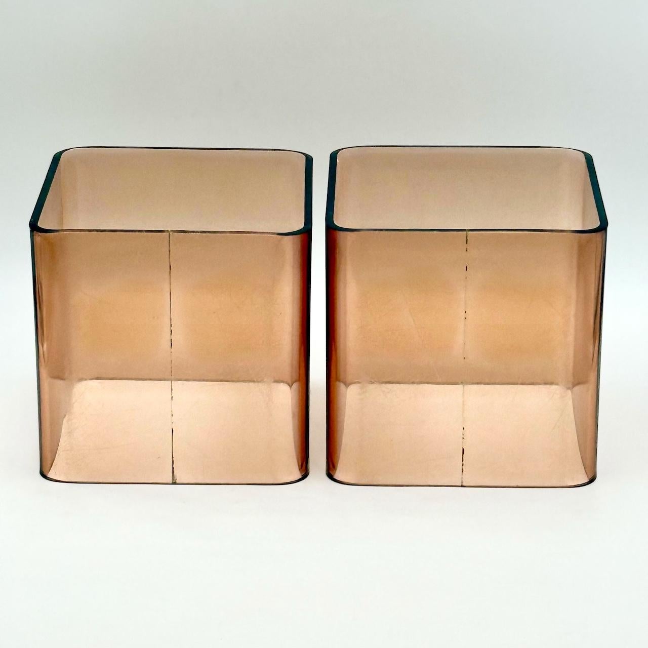 Cubi modulari in plexiglass francese degli anni '70, acrilico fumé, Design A Space Ane in vendita 1