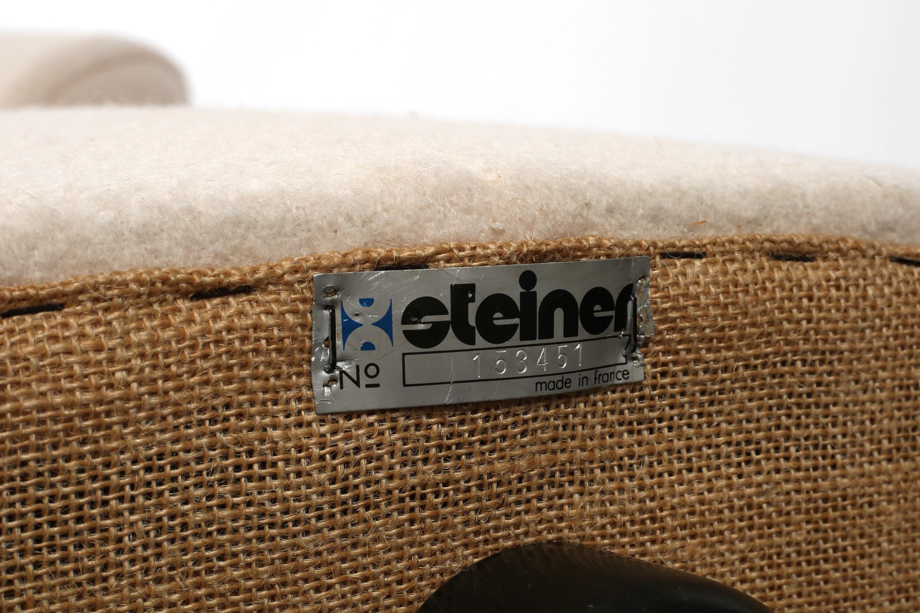 Canapé modulaire serpentin postmoderne français des années 1970 par Steiner en vente 11