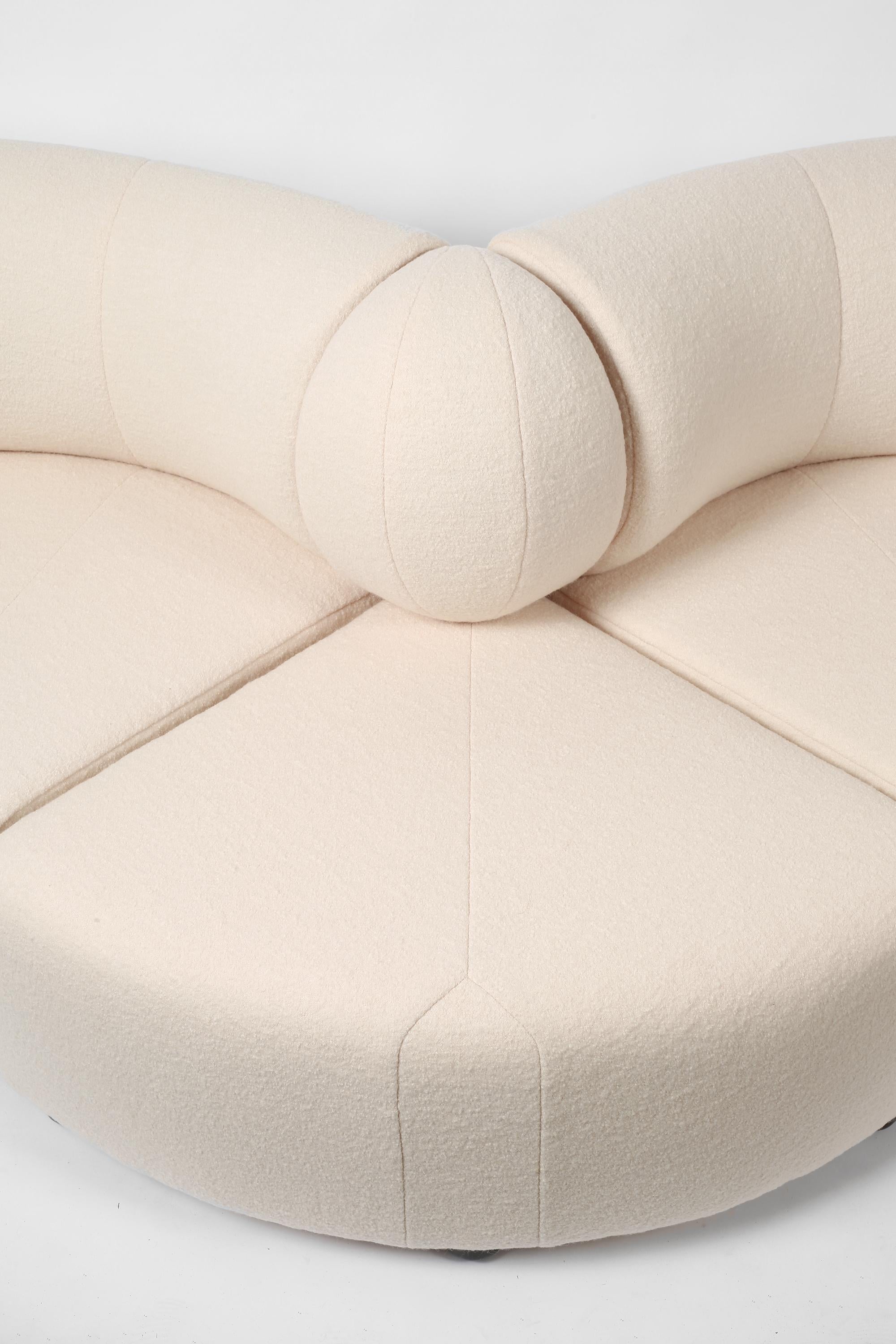 Canapé modulaire serpentin postmoderne français des années 1970 par Steiner en vente 2