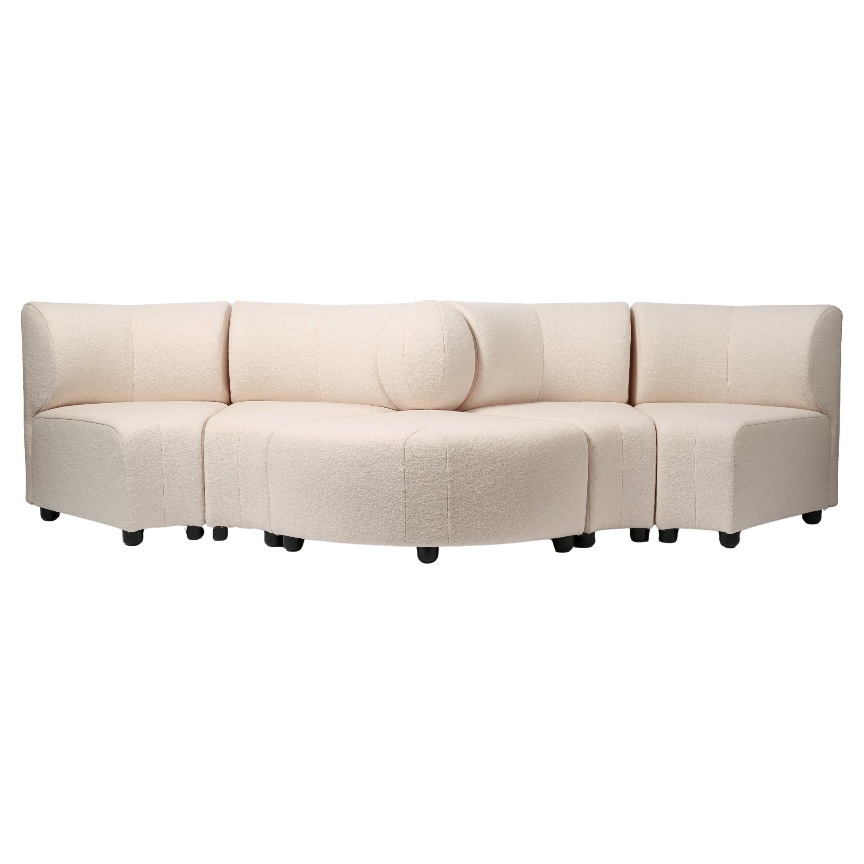 Divano modulare serpentino postmoderno francese degli anni '70 di Steiner