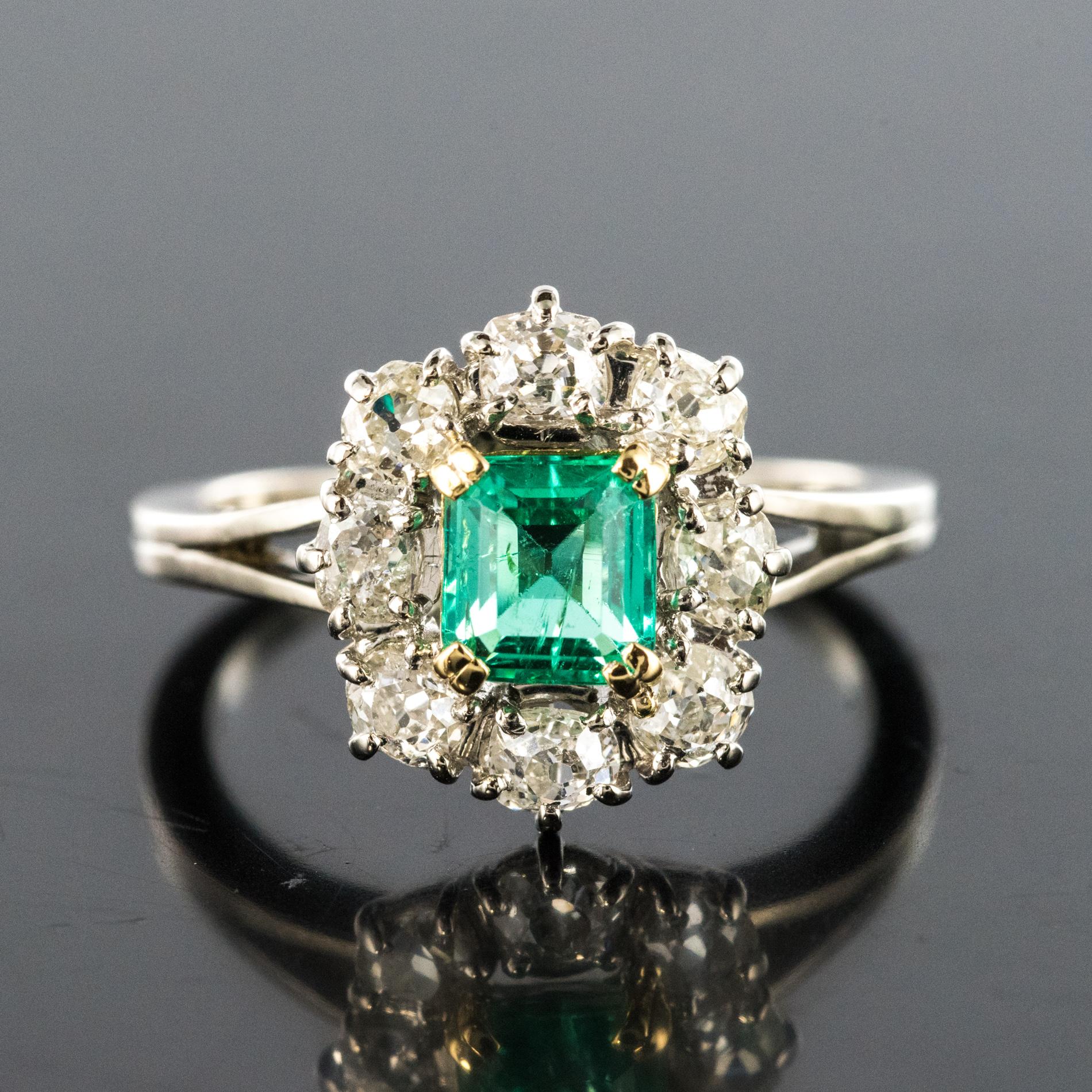 emerald daisy ring