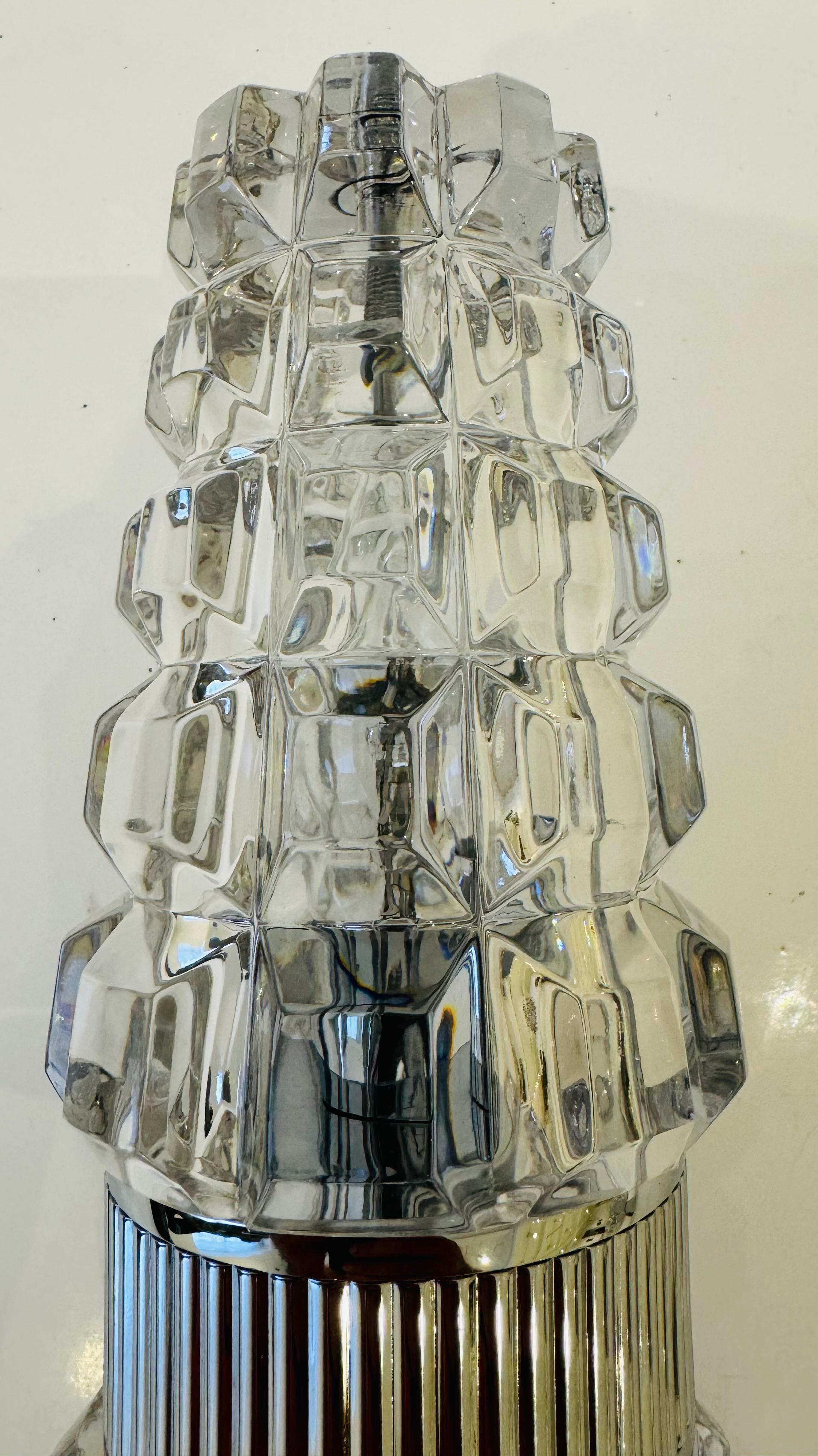 Fine XX secolo Lampada da parete francese del 1970 in cristallo OTHR Mid Century in vendita