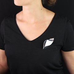 French 1970s Stylized Leaf Silver Brooch