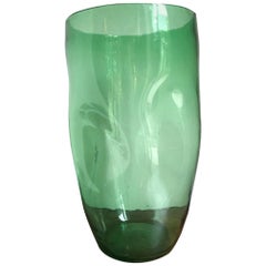 French 1970s Tall Green Vase