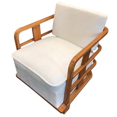 French 1970s Walnut Chairs with Silk Chenille Upholstery